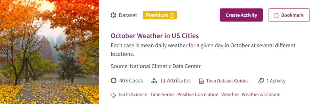 October Weather in US Cities Datset Image